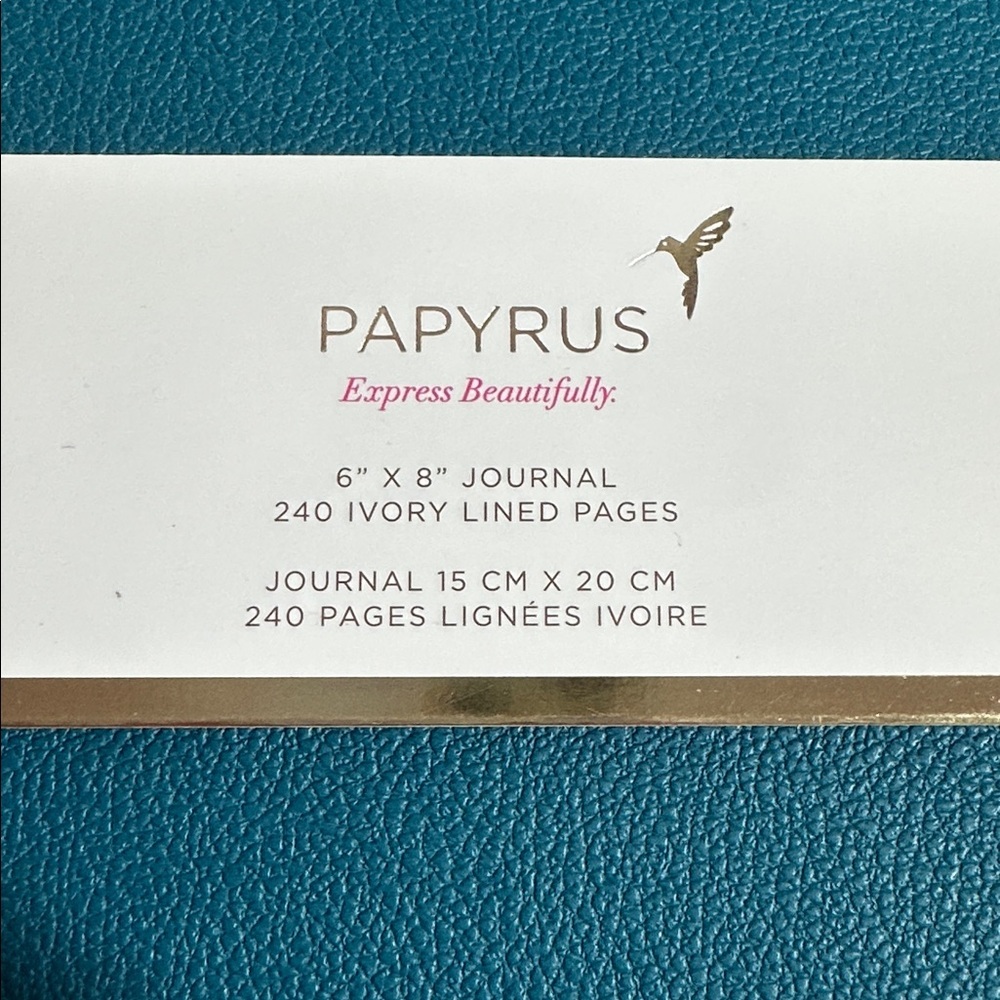 Papyrus 6” x 8” journal 240 lined ivory pages - Picture 3 of 4
